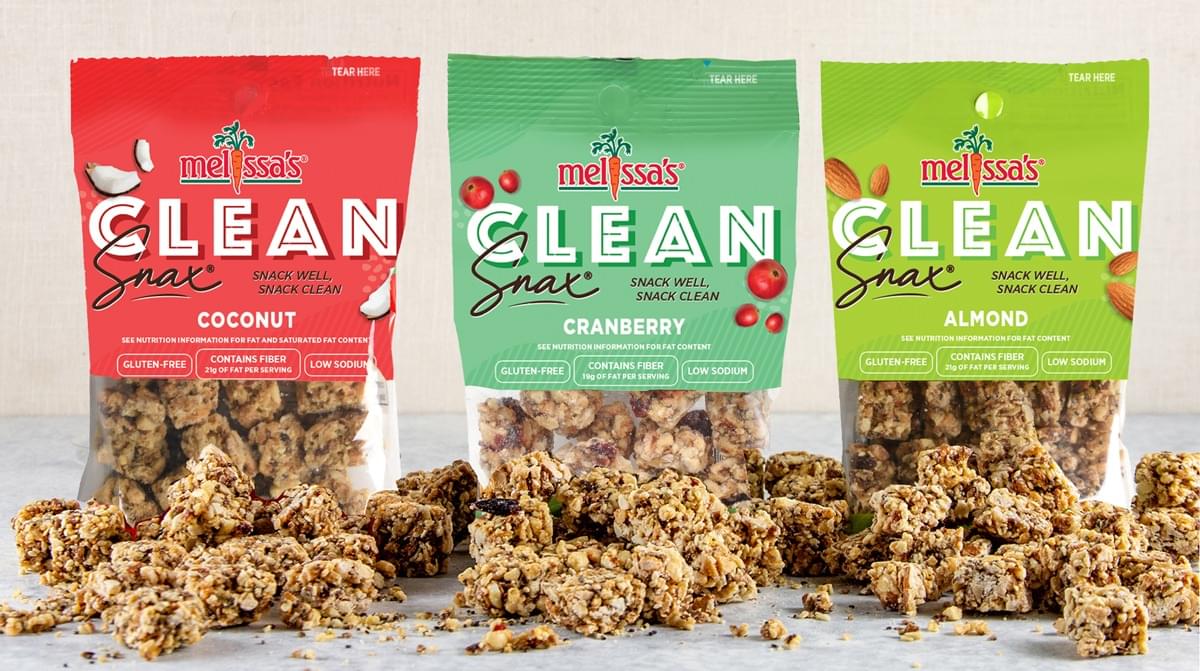 three 2 ounce clean snacks packages from melissas produce